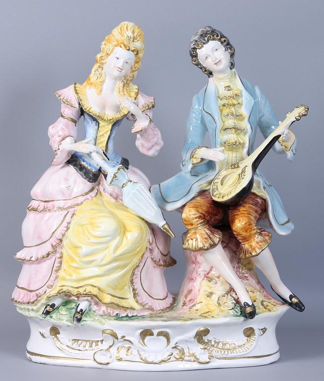 FIGURGRUPP,porslin, Capodimonte, Italien, 1900-tal.