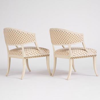 A pair of late Gustavian open-armchairs by E. Öhrmark (master in Stockholm 1777-1813).