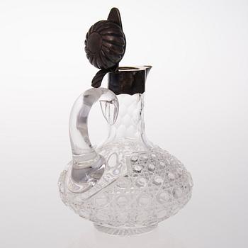 A RUSSIAN CARAFF, silver and cut glas, S:t Petersburg ca 1900, Otto Makselius.