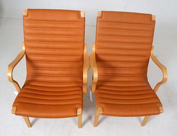 FÅTÖLJER, ett par, "Eva", Bruno Mathsson, Dux.