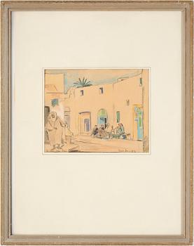 Edvin Ollers · EDVIN OLLERS, teckning, signerad och daterad Tunis 20.1.22.