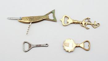 KAPSYLÖPPNARE, 4 st, mässing och metall, 1900-talets första hälft.