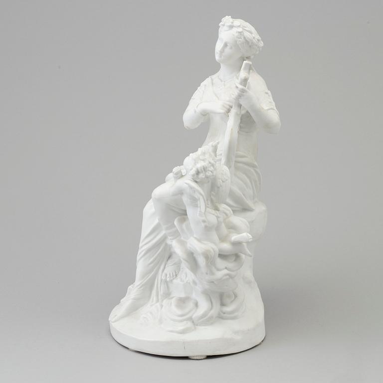 A bisquit allegorical figure, France, L & M, Creil, 19th Century.