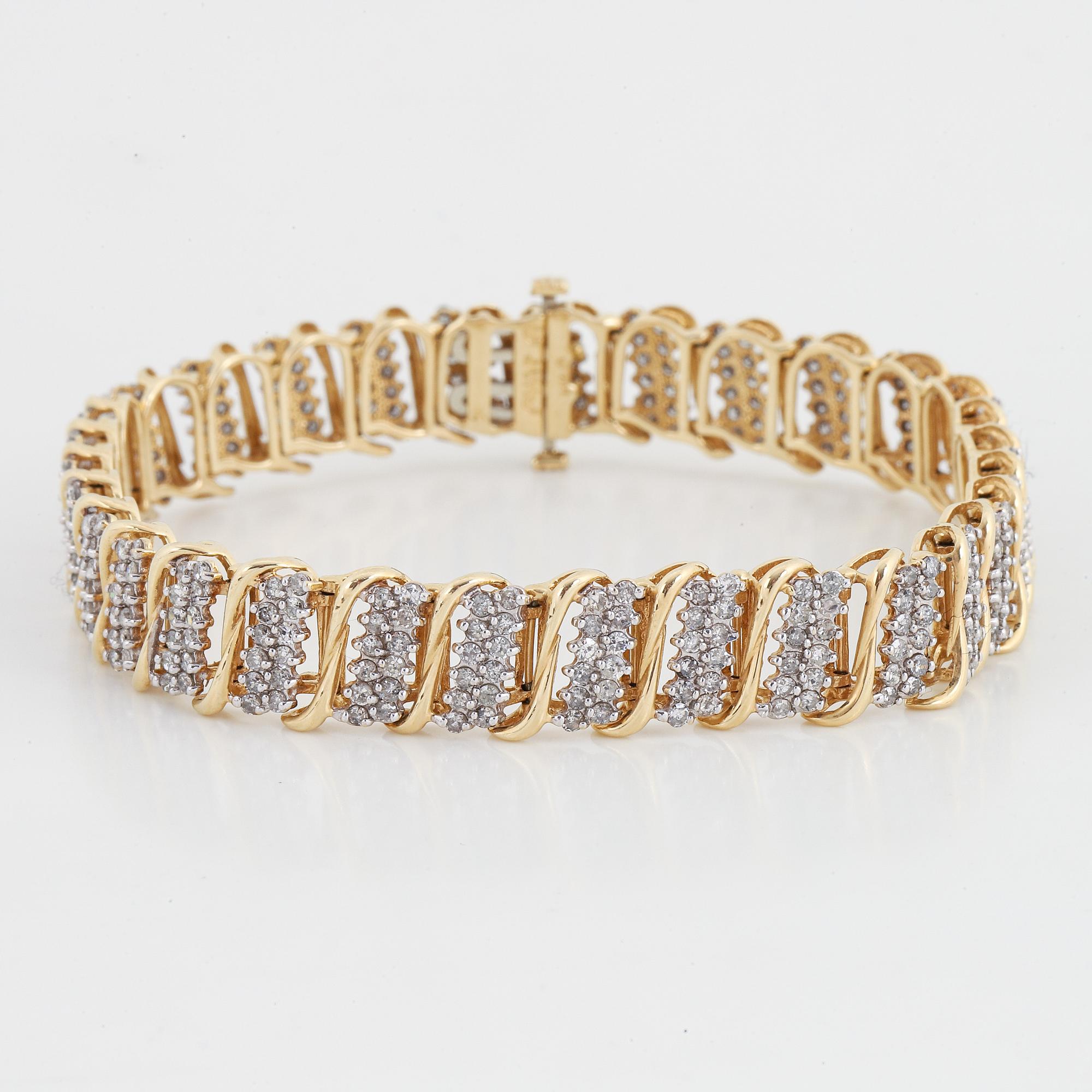 Gold and eight-cut diamond bracelet.