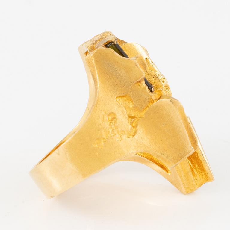 A Björn Weckström ring "Tourmaline river" 18K gold with tourmaline, for Lapponia.