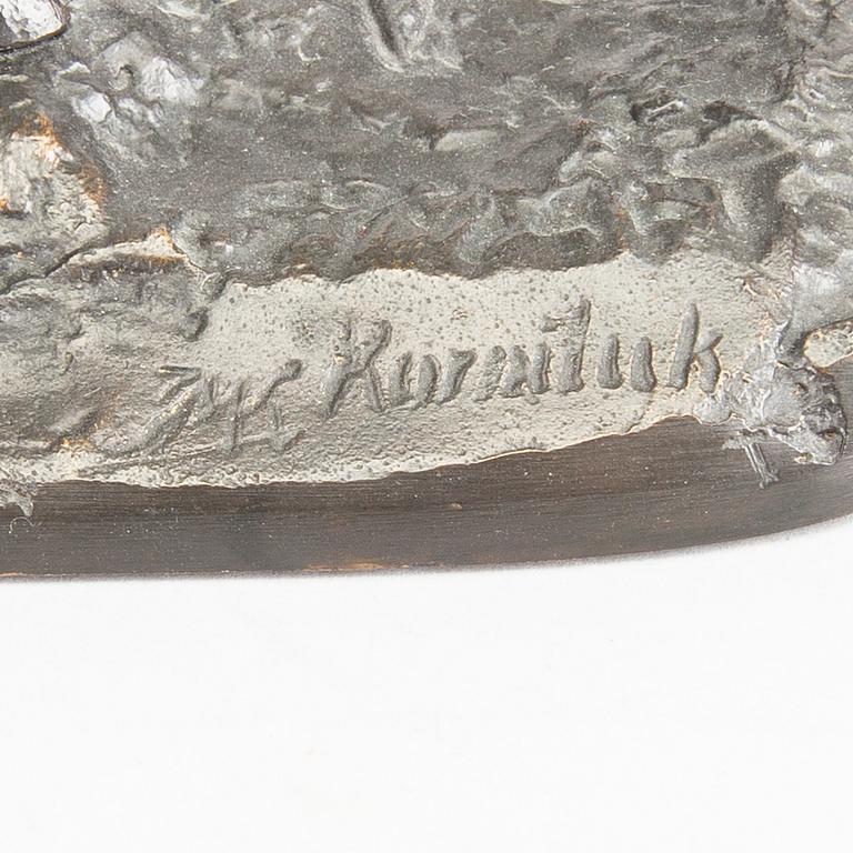 SKULPTUR, brons, signerad  A.K Korniluk, Bracia Korniluk Siedlce.
