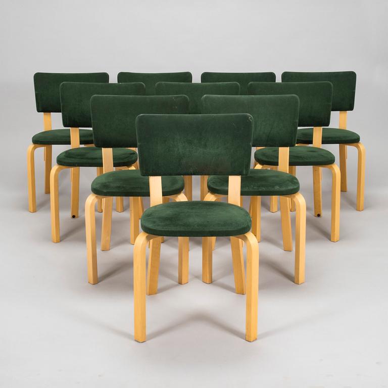 Alvar Aalto, Ten late-20th century '63' chairs for Artek.