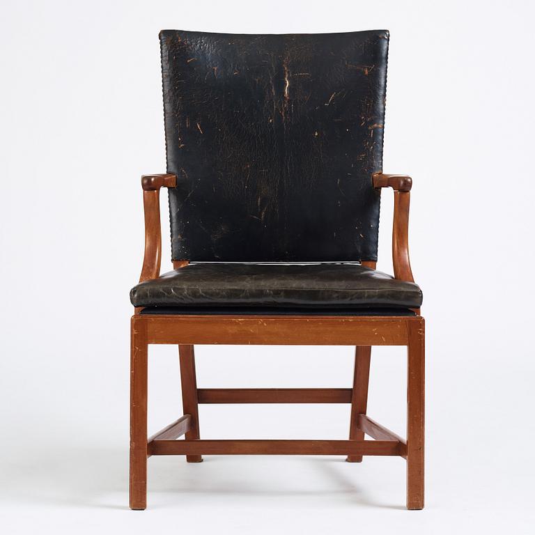 Josef Frank, a mahogany and black leather chair, Svenskt Tenn Sweden 1930-40s, model 635. Alva & Gunnar Myrdal Collection.