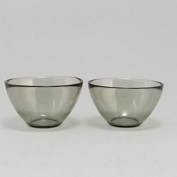 Seven 'Fuga' glass bowls by Sven Palmqvist, Orrefors.