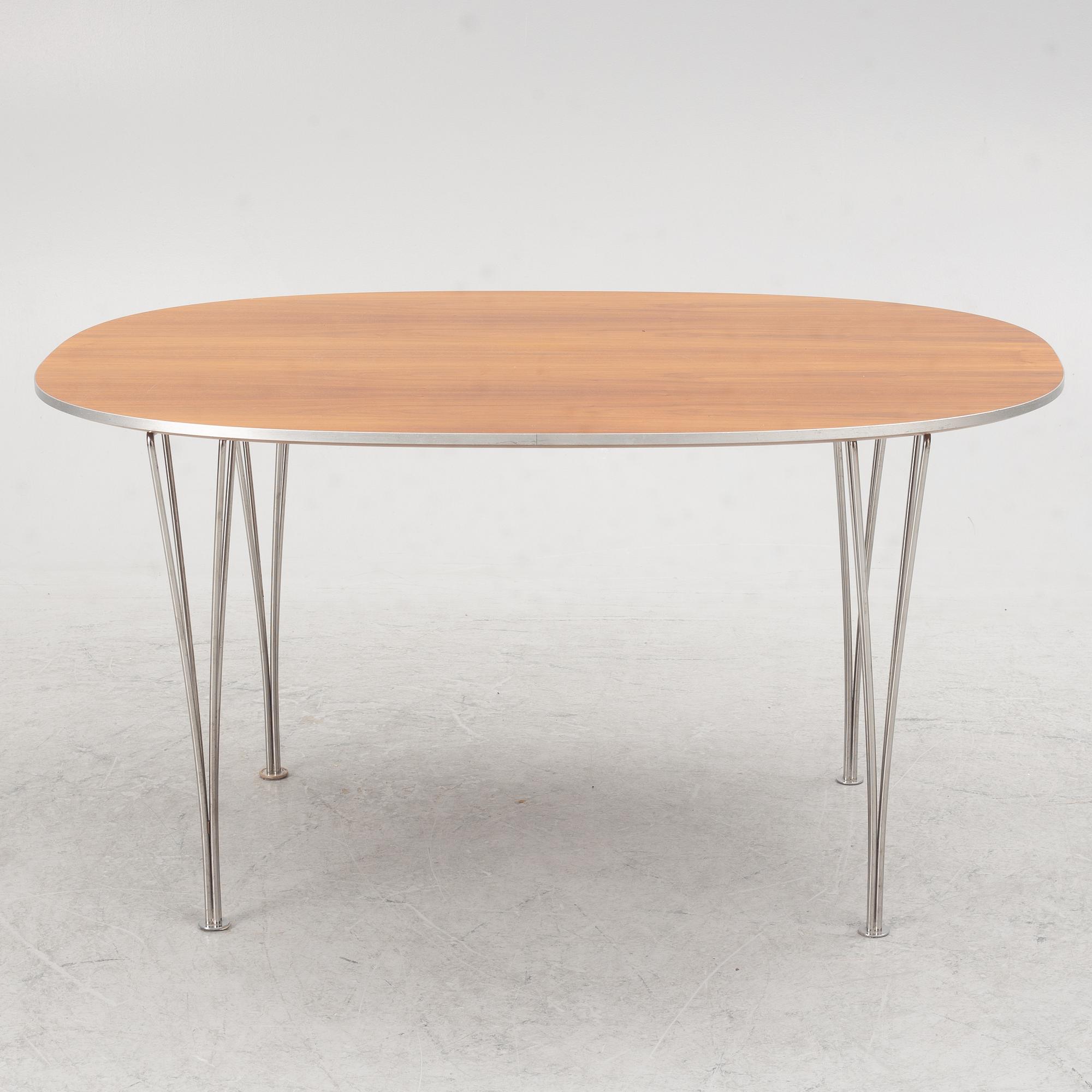 Bruno Mathsson & Piet Hein, dining table, "Superellipse", Fritz Hansen.