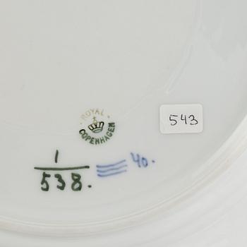 A 'Blue Fluted Half Lace' porcelain dish, Royal Copenhagen, model '538', 1893-1923.