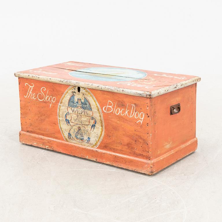 An 19th/20th century paintd ships chest.