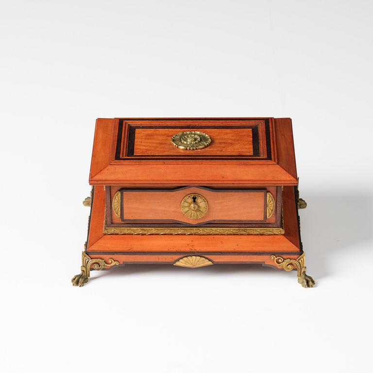 A Napoleon III mahogany and gilt-bronze mounted box by Charles-Guillaume Diehl (active in Paris 1840-85).