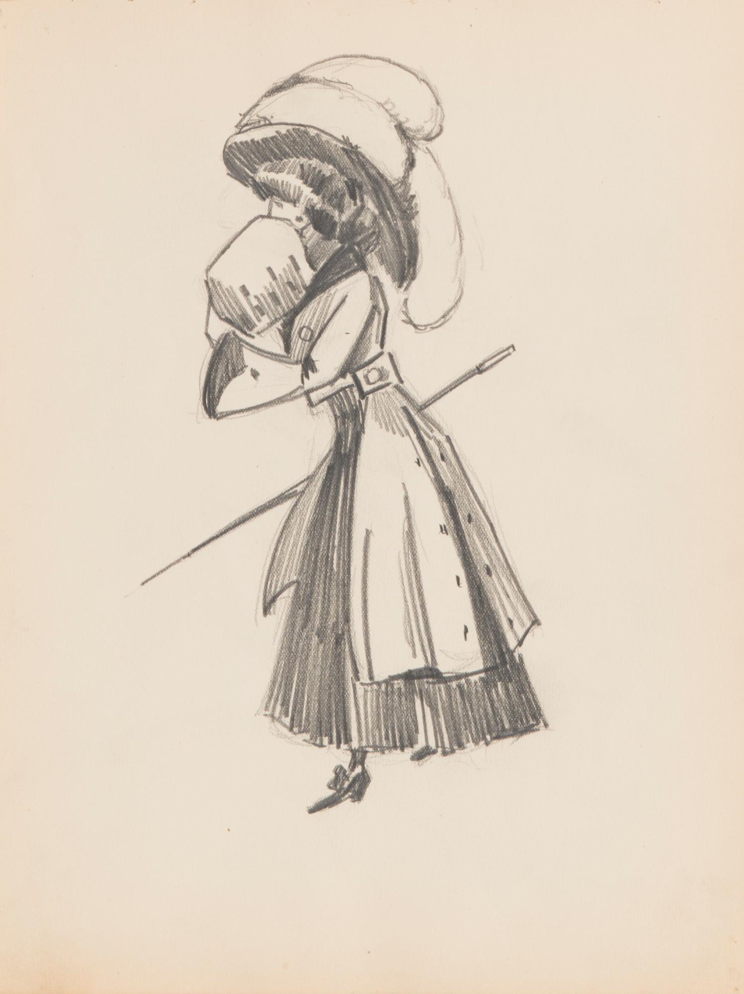 CARL JENSEN-CARLÉN, a scetch book with drawings, mixed media, 27 pages, partially signed C.C.