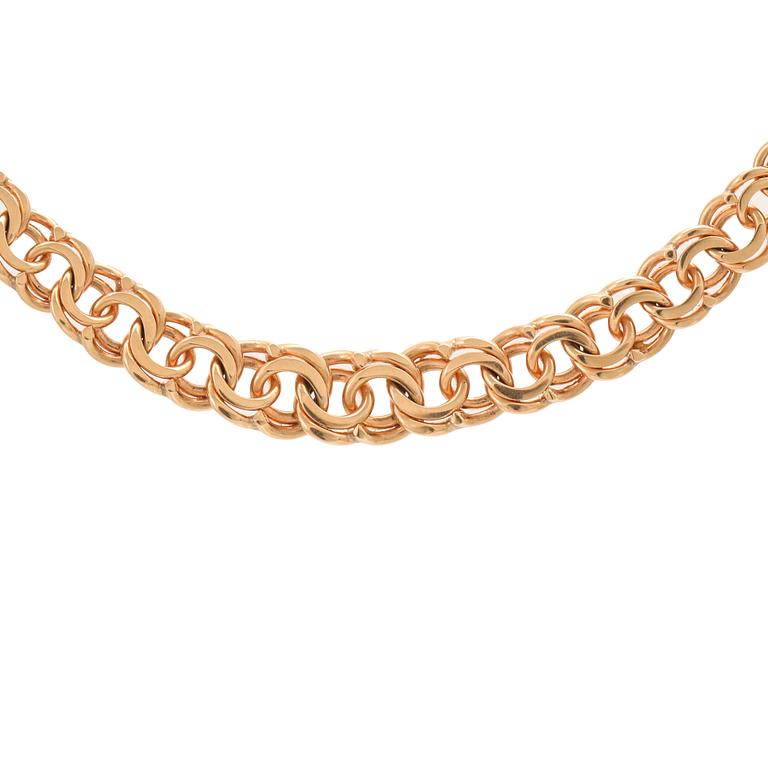 An 18K gold Bismarck necklace.