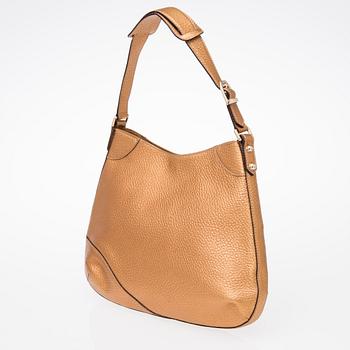 A Gold Leather Hasler Horsebit Hobo Bag.