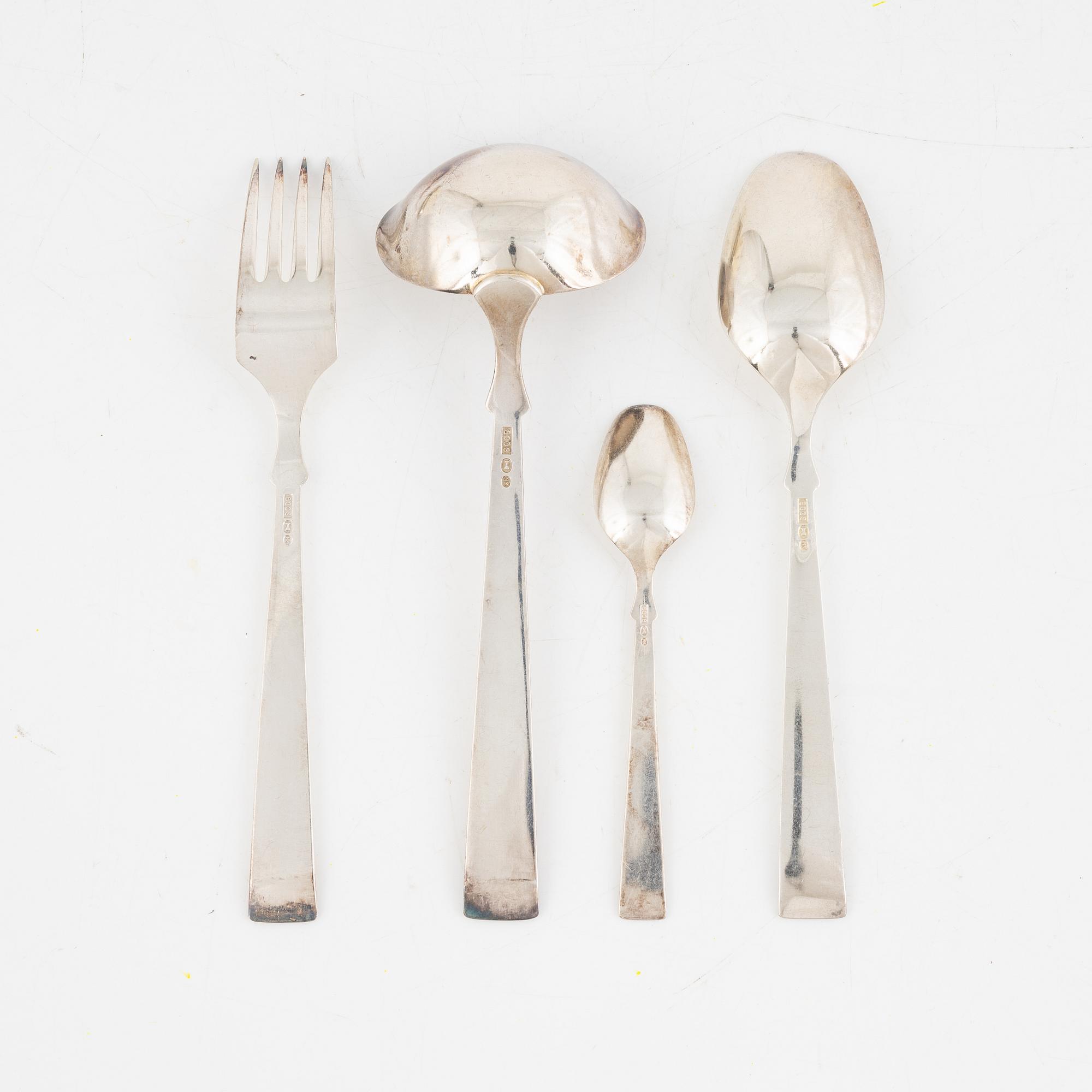 Bestickservis, 31 delar, silver, Thorvald Marthinsen Sølvvarefabrik, Norge.