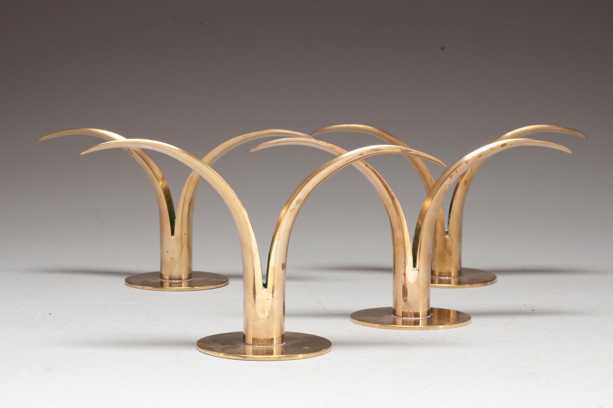 LJUSSTAKAR, 4 st, "Lilja", Ivar Ålenius Björk, Ystad metall.