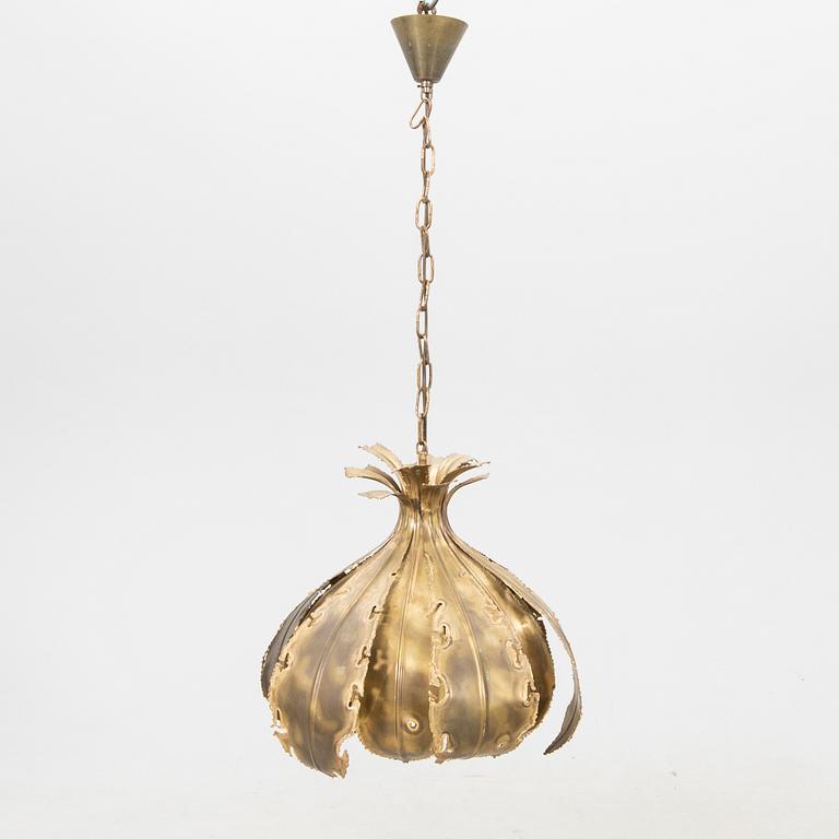 Svend Aage Holm-Sørensen, two brass ceiling lights, Holm-Sørensen & Pedersen Belysning ApS, Denmark, 1960's.