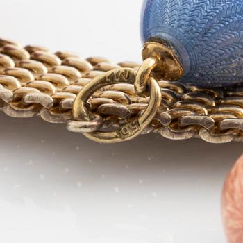 Necklace with 22 miniature Easter eggs, one of which is by Carl Fabergé.
