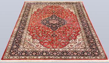 Carpet, Ghom, older, silk warp, 206 x 131 cm.