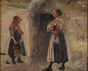AUGUST HAGBORG, oil on canvas, stamped signature.