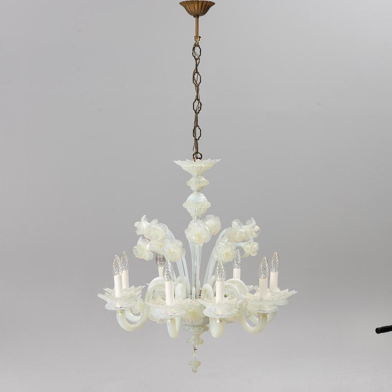 Chandelier and sconces, a pair, Italy, second half of the 20th century.