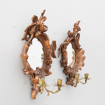 Väggappliquer ett par Louis XV-stil sent 1800-tal.