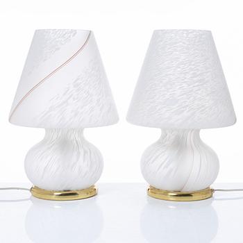 A pair of table lamps, Vetri, Murano, Italy, late 20th Century.