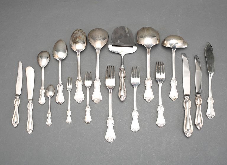 BESTICKSERVIS, ca 154 delar, nysilver, GAB, 1900-tal. Modell Olga.