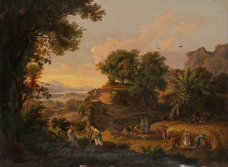 Unknown artist, circa 1800. Pastoral landscape.