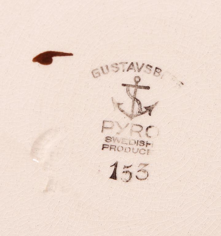 TALLRIKAR, 14 st, "Pyro Brun", Wilhelm Kåge, Gustavsberg. Modell nr 153.