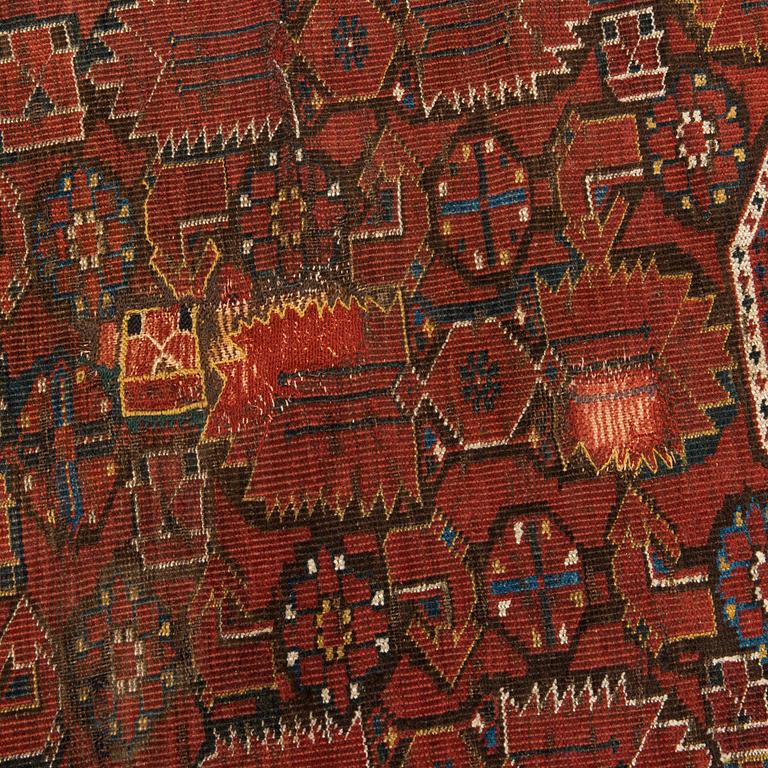 An Antique Beshir carpet, ca 183 x 390 cm.