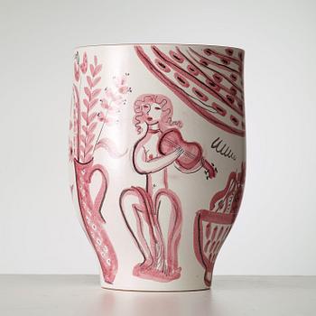 A Stig Lindberg faience vase, Gustavsberg Studio 1942.