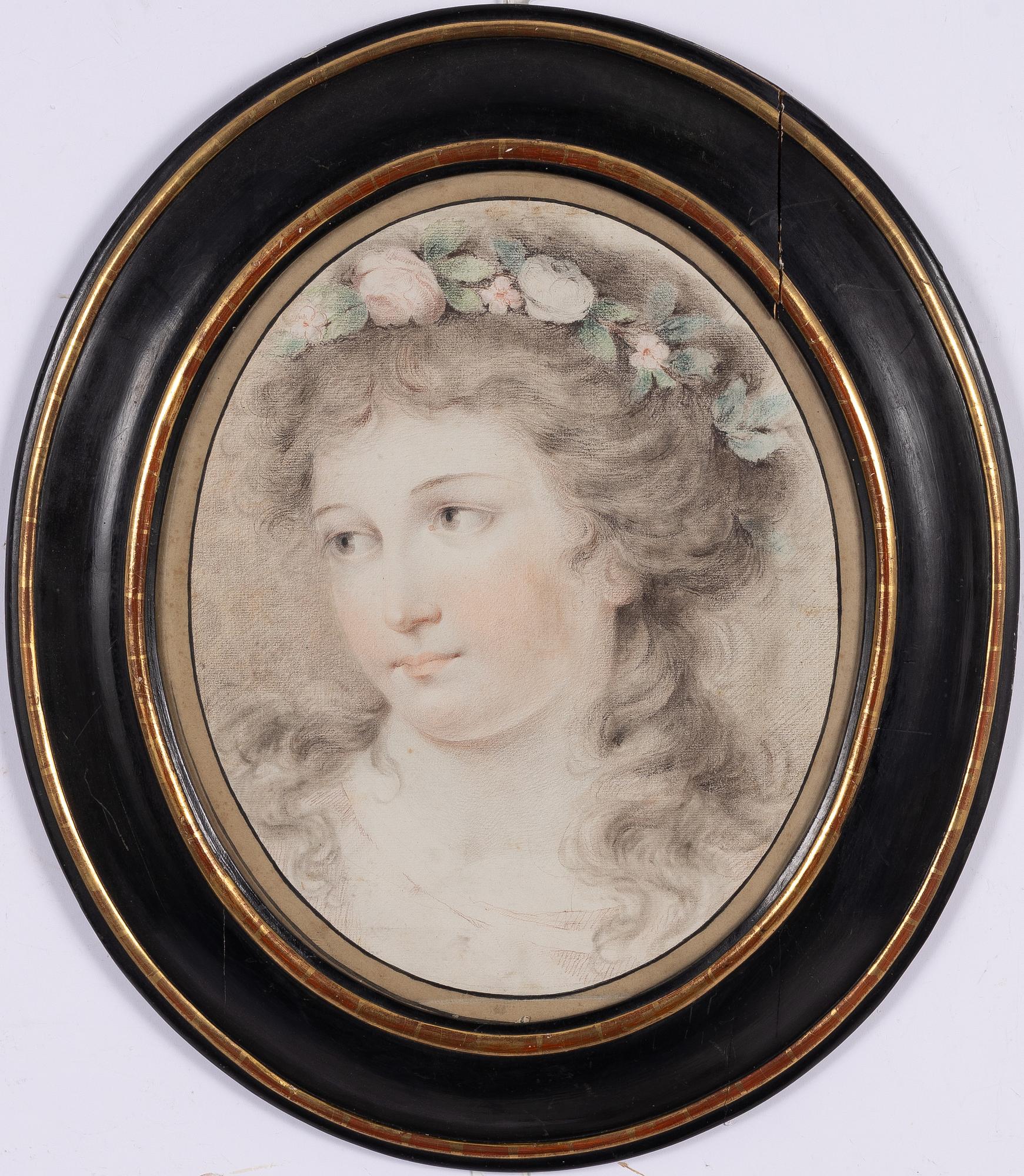 Giovanni Battista Cipriani, tillskriven, Porträtt av ung kvinna.