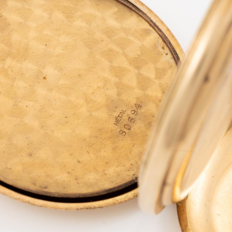 Pocket watch, Seeland, 14K gold, hunter, 51.5 mm.
