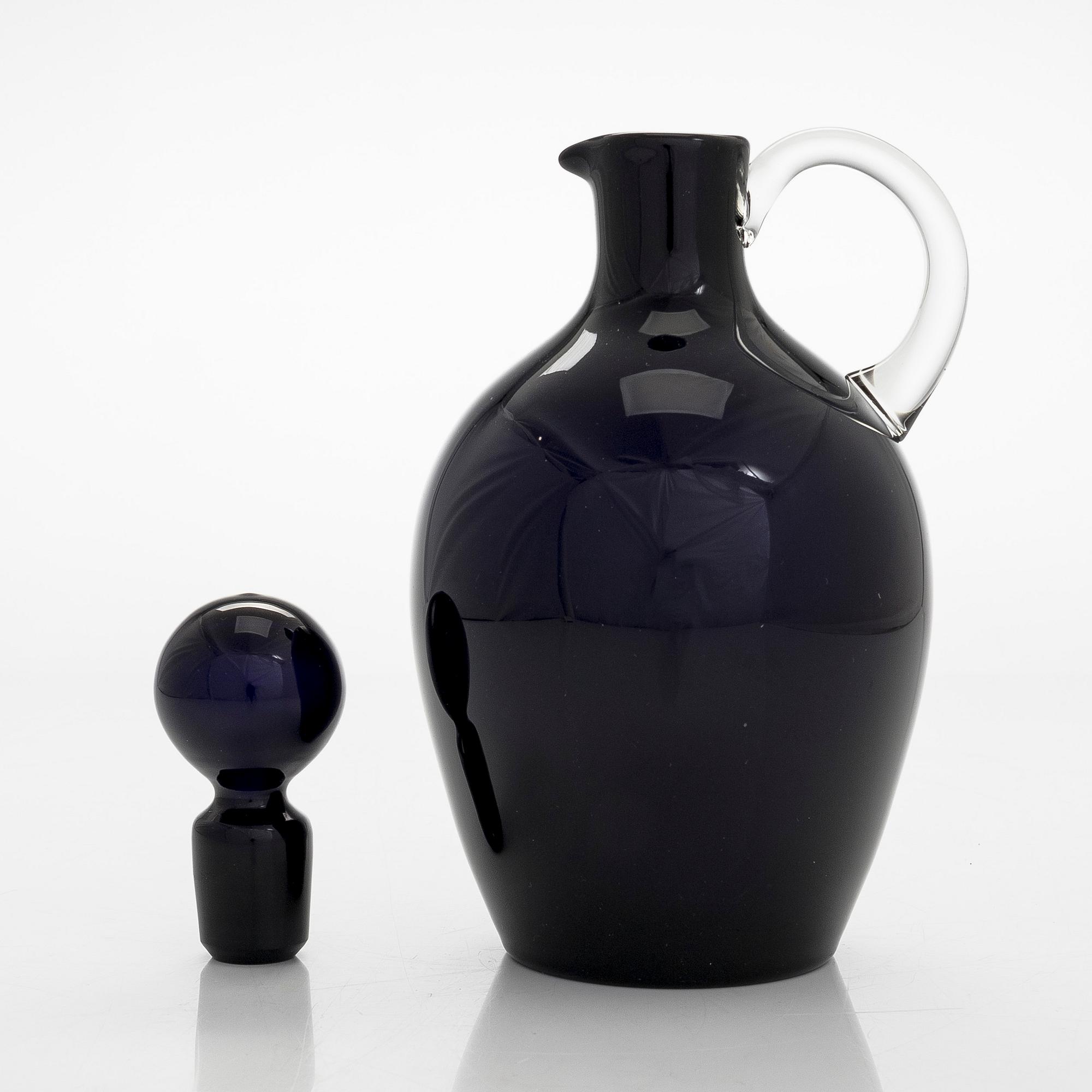Saara Hopea, karaff med dricksglas, 19 st, modell 2501, Nuutajärvi Notsjö. Formgiven 1959.