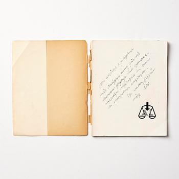 Book, Walter Gropius, "Internationale Architektur" (Bauhausbücher 1), 1927, inscribed to Gunnar Asplund.