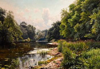 130. Peder Mork Mönsted, SUMMER DAY BY THE RIVER.