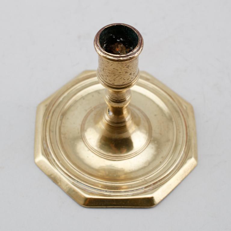 LJUSSTAKE, mässing, barock, 1700-tal.