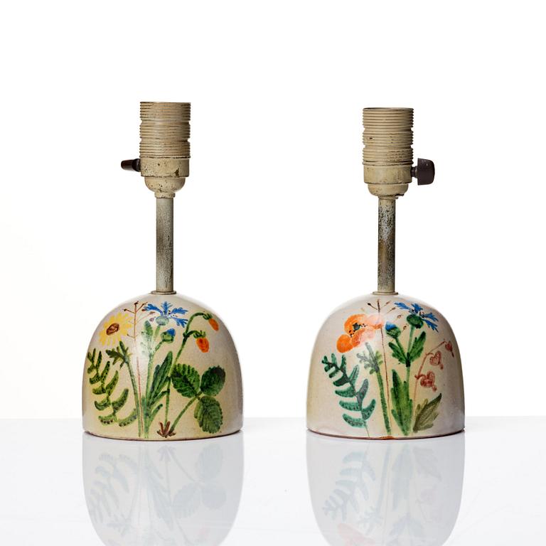 Hans Bergström, a pair of table lamps, ateljé Lyktan, Sweden 1930-40s.