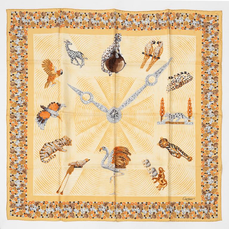 Cartier, a jaquard silk scarf.