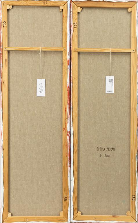 Dorina Mocan, Cat, Woman and Canary (diptych).