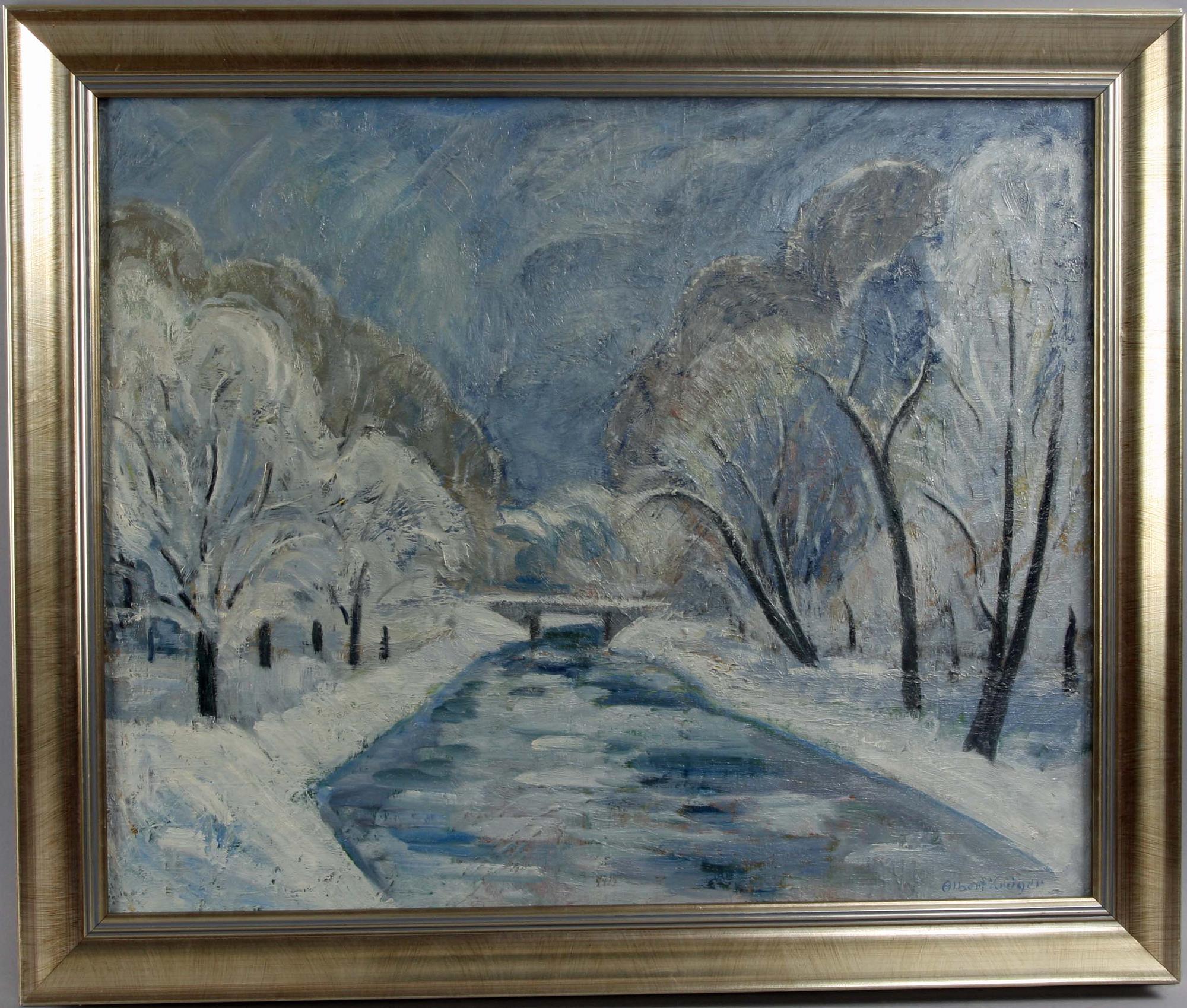 ALBERT KRÜGER, oljemålningar på duk, 2 st. sign.