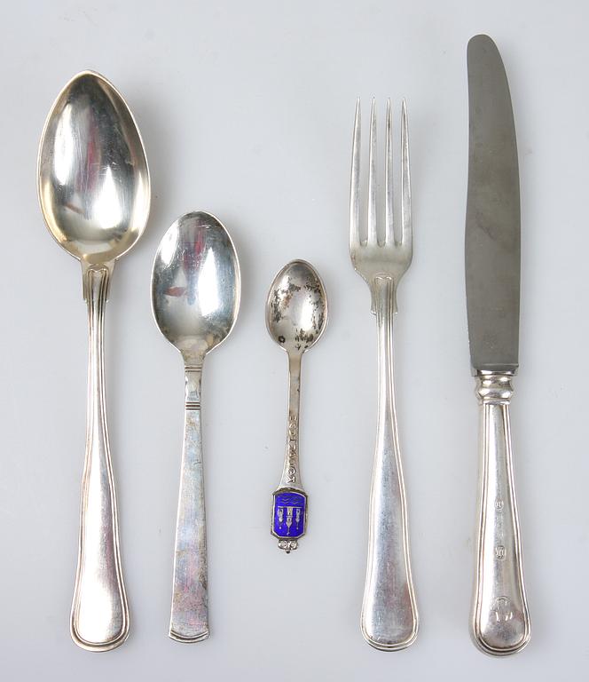 PARTI BESTICK, 31 delar, silver, mestadels Danmark, 1900-tal.