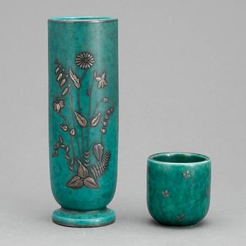 VASER, 2 st, "Argenta", Wilhelm Kåge, Gustavsberg.