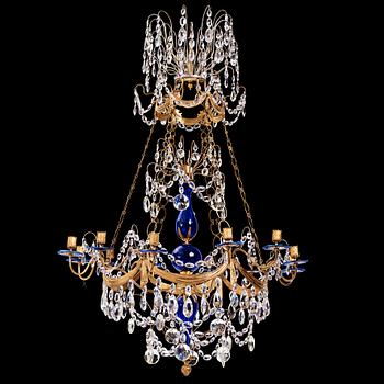 84. A nothern Europe Louis XVI twelve-light chandelier, second part of the 18th century.