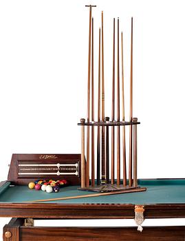 750. An early 20th cent english mahogny billiards table.
