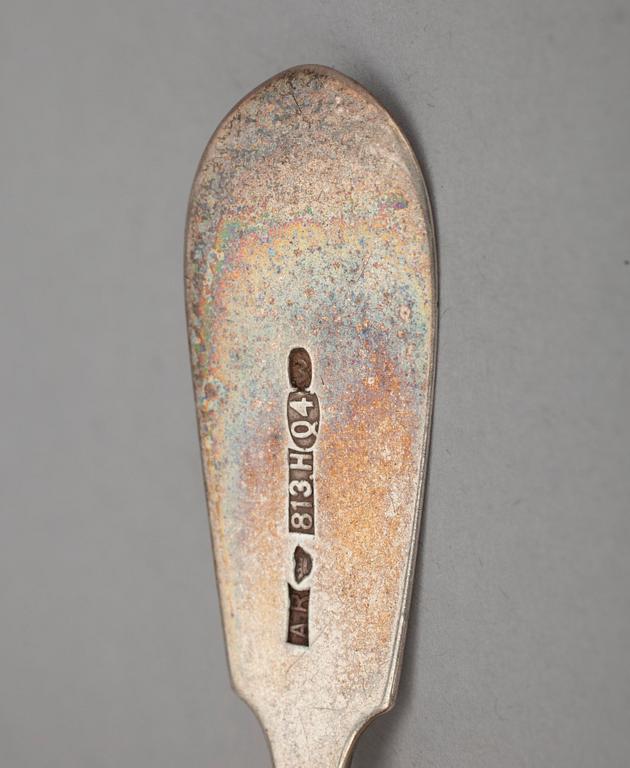 TESKEDAR, 9 st, 813 silver. Stämplad A.R. Wiborg 1897. Vikt 185 g.