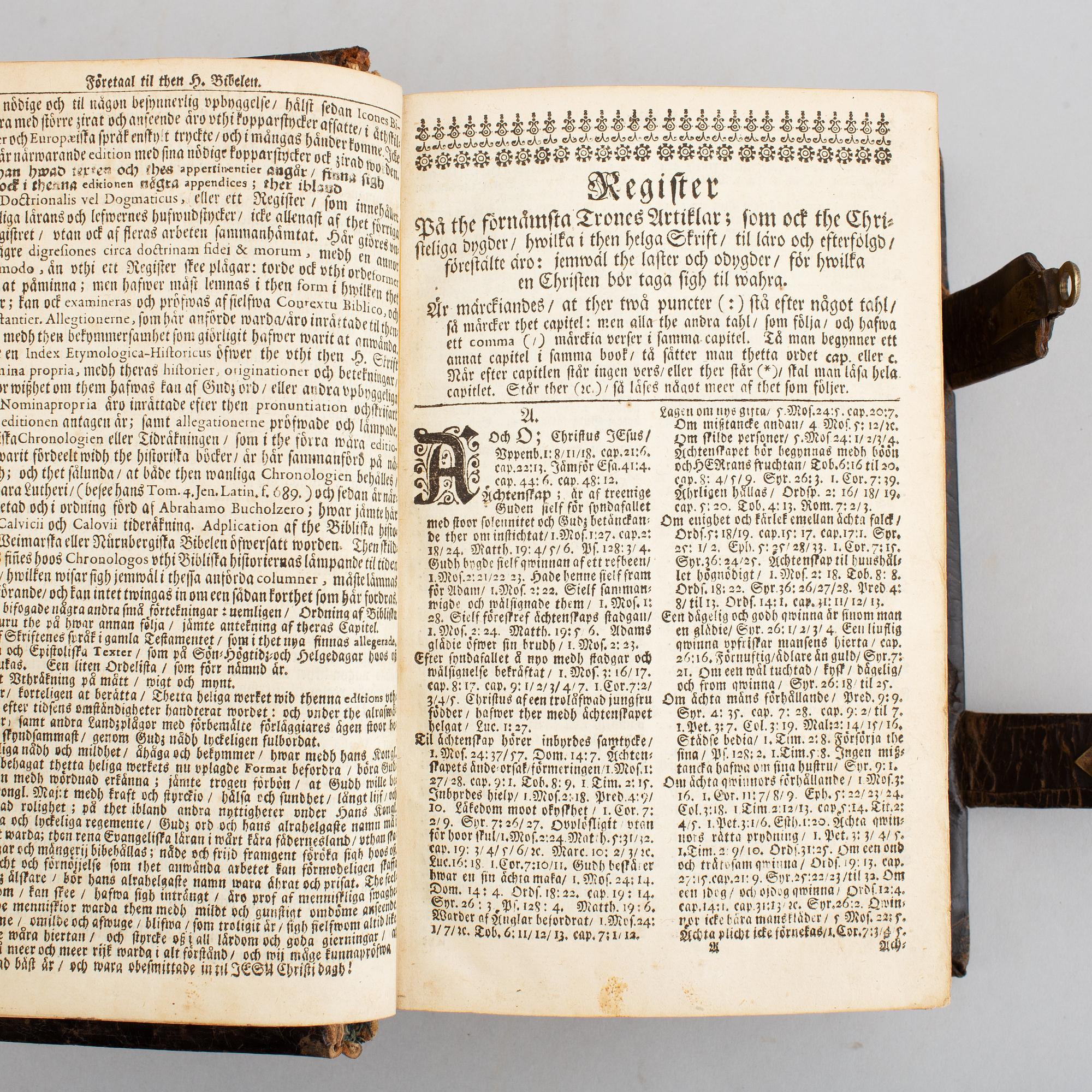 Baroque bookbinding. Provenance: De Geer / Finspong , Nils Gyldenstolpe, Thore Virgin.